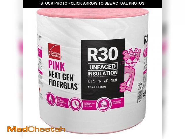 Lot 74-12094155 - Owens Corning R- 30 Unfaced Fiberglass Insulation Roll 15 in. x 25 ft. (1 Roll) - UNUSED