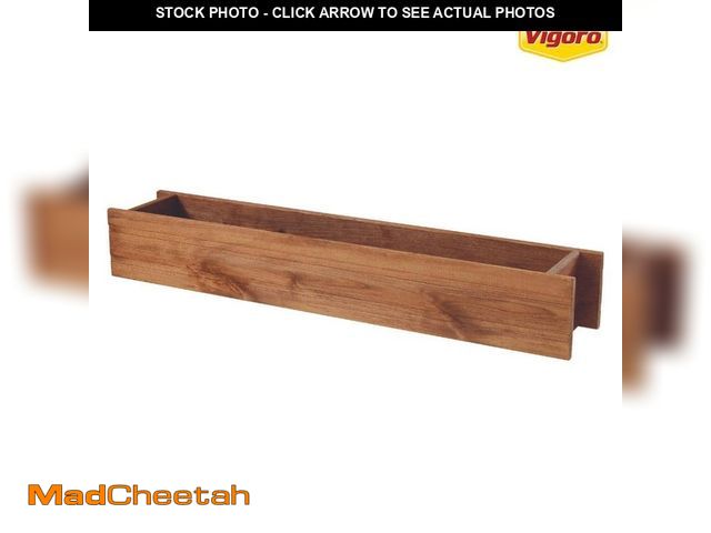 Lot 74-12585093 - *CHIPPED* Vigoro 36 in. Brooklin Stained Brown Wood Planter Box (36 in. L x 6.5 in. W x 5.8 in. H) *...