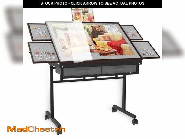 Lot 74-12781543 - Jigsaw Puzzle Table 1500 Pieces with Drawer and Legs, Five Tilt Angle Adjustable, Portable Puzzle Ta...
