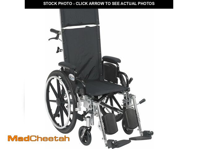 Lot 74-12632950 - Drive Medical Viper Plus Light Weight Reclining Wheelchair with Elevating Leg Rests and Flip Back De...