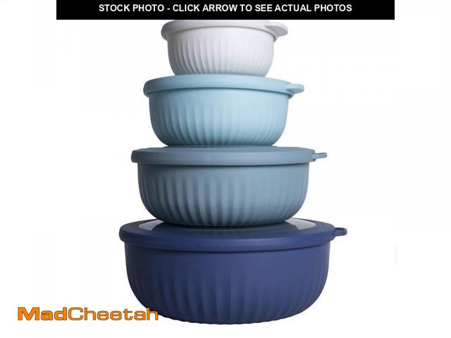 Lot 74-12305126 - COOK WITH COLOR Prep Bowls with Lids- Wide and Deep Nesting Plastic Small Mixing Bowl Set with Lids,...