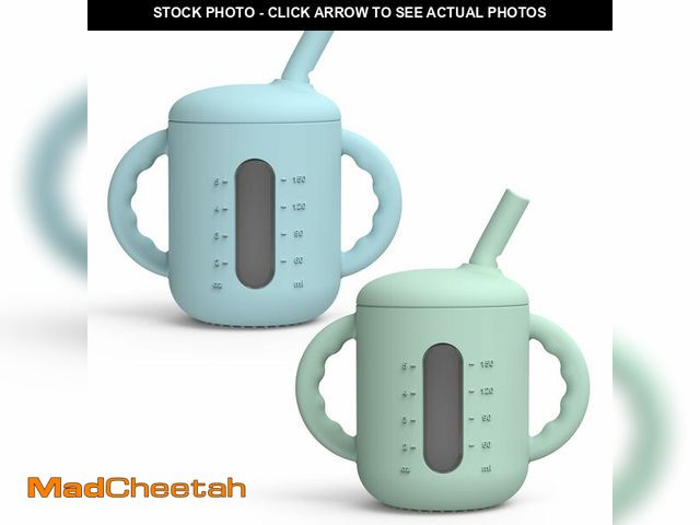Lot 74-12705611 - Seposeve 2 Pack Silicone Sippy Cups, Leak-Proof Baby Straw Cup for 6-12 Months, Spill Proof Toddler ...