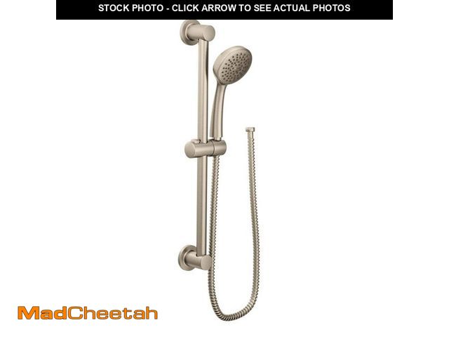 Lot 74-14356262 - MOEN 1-Spray Eco-Performance 4 in. Hand Shower with Slide Bar in Brushed Nickel - UNUSED