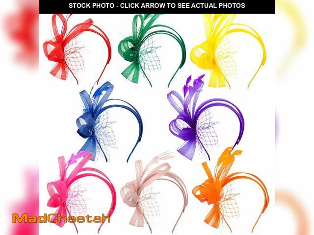 Lot 74-14053217 - Suncalla 8 Pcs Fascinators Hats for Women, Bulk Feather Mesh Headband for Tea Party, Derby Day, Chur...