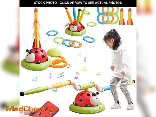 Lot 74-13964436 - Pobaiyi 3 in 1 Musical Jump, Toss Ring Game and Stomping Launch Rocket Launcher for Kids Outdoor Toy...