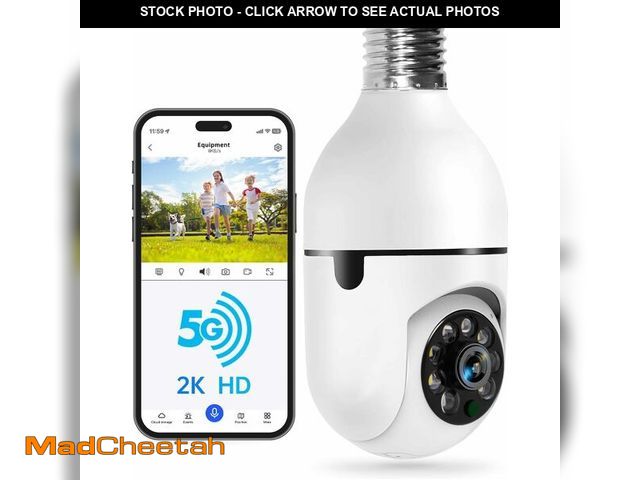 Lot 74-10908947 - WESECUU Light Bulb Security Camera -5G&amp; 2.4GHz WiFi 2K Security Cameras Wireless Outdoor Motion ...