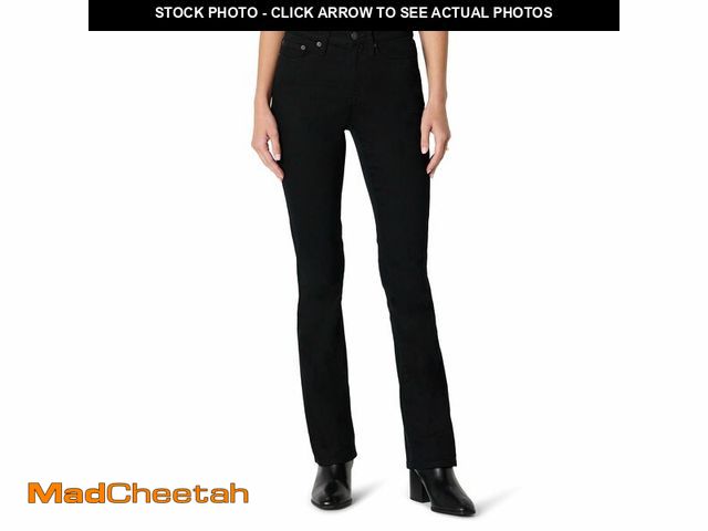 Lot 74-14047411 - Essentials Women's Women's High Stretch Slim-Fit Mid-Rise Bootcut Jean, Black, 14 Long - UNUSED