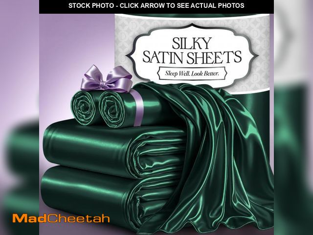 Lot 74-11548679 - DECOLURE Satin Bed Sheets - 4 Piece Luxury Silky King Size Bedding Set - Softer Than Silk, Wrinkle-F...