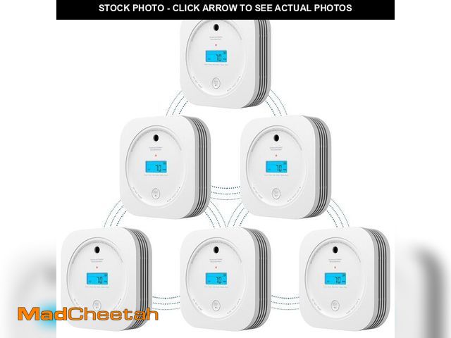 Lot 74-12303009 - AEGISLINK Wireless Interconnected Smoke and Carbon Monoxide Alarm Combo, Battery Powered, Digital Di...