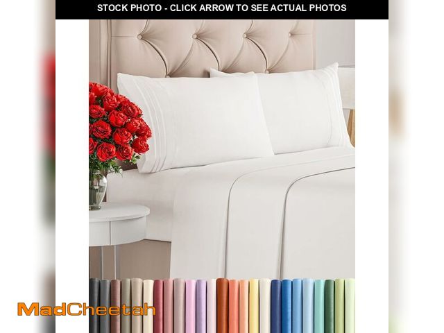 Lot 74-13544858 - King Size 4 Piece Sheet Set - Comfy Breathable &amp; Cooling Bed Sheets Set - Hotel Luxury Bedding f...