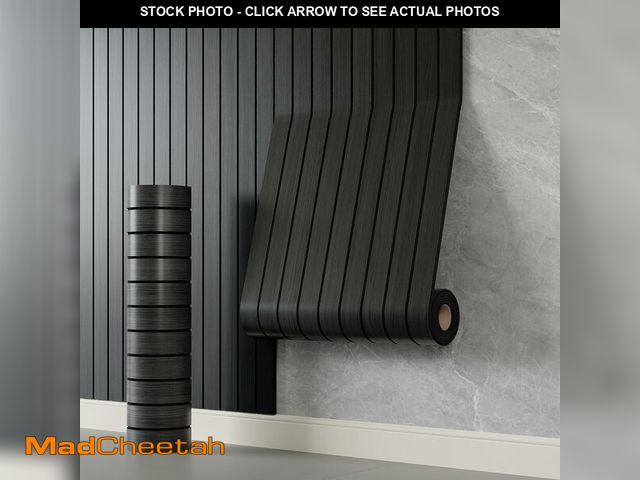 Lot 74-13721743 - YLL YLL PVC Slat Wall Panel Peel and Stick 236"x 15.7" Faux Black Wood Grain Slat Panel Self-Adhesiv...