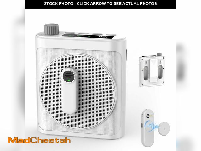 Lot 74-14043985 - 15W Wireless Voice Amplifier with 2 Magnetic Lavalier Mics &amp; Noise Reduction - Bluetooth 5.3 PA ...