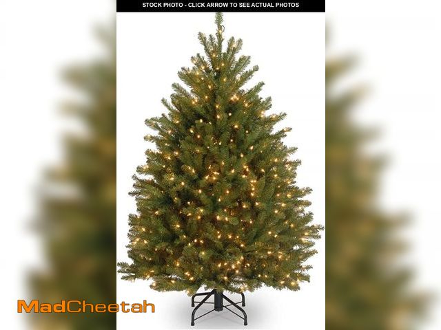 Lot 74-12288607 - National Tree Company Pre-Lit Artificial Mini Christmas Tree, Green, Dunhill Fir, White Lights, Incl...