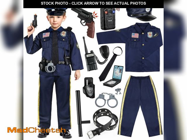 Lot 74-12702253 - Joycover Police Officer Costume for Kids - Deluxe Police Costume for Kids with Accessories, Kids Hal...
