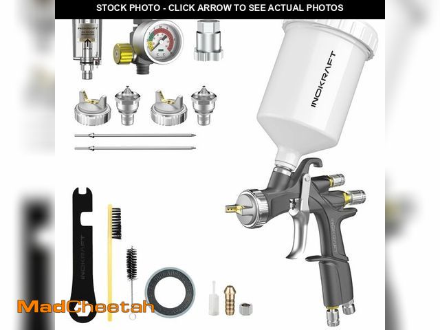 Lot 74-12501636 - InoKraft D1 LVLP Air Spray Gun Premium Kit, Easy to Use, Paint Gun for Cars &amp; House DIY Painting...