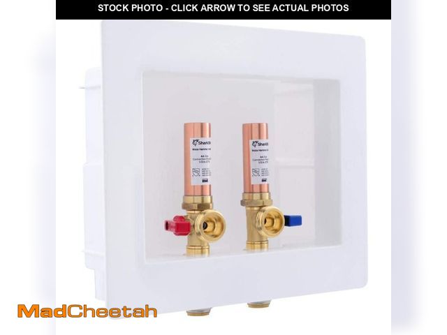 Lot 74-14320449 - SharkBite 1/2 in. Push-to-Connect x 3/4 in. MHT Brass Washing Machine Outlet Box with Water Hammer A...