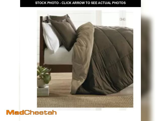 Lot 74-13776424 - Down Alternative Reversible Comforter Set King-Taupe - UNUSED