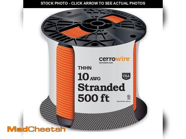 Lot 74-13645614 - Cerrowire 500 ft. 10 Gauge Orange Stranded Copper THHN Wire - UNUSED