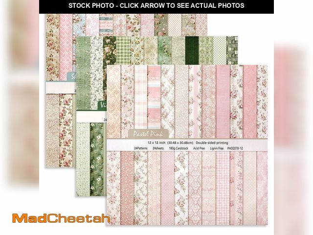 Lot 74-13950732 - Humyoun 72 Sheets 12x12 Scrapbook Paper Multi-color Floral Double-sided Boho Earth Tone Patterned Cr...