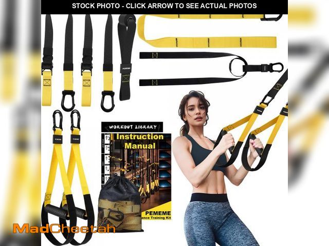 Lot 74-12049760 - Home Resistance Training Kit | Full-Body Workout with Suspension Trainer Straps, Door Anchor, Handle...