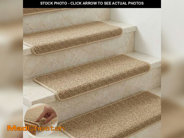 Lot 74-14250647 - Bullnose Carpet Stair Treads for Wooden Steps, Non-Slip Self-Adhesive Stair Tread Mat, Indoor Corrid...