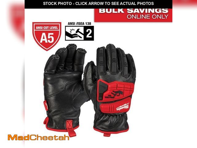Lot 74-12835289 - *DIRTY* Milwaukee X-Large Level 5 Cut Resistant Goatskin Leather Impact Gloves *DIRTY*  - USED