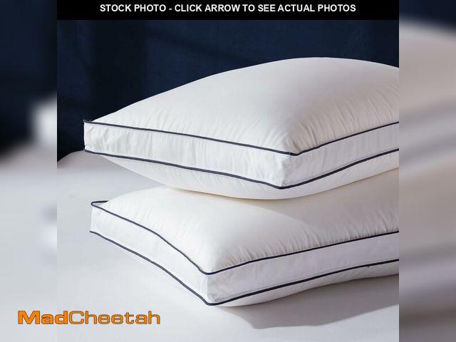 Lot 74-13948957 - Decroom Goose Feather Down Fiber Pillows Queen Size Set of 2, Soft Pillows for Luxury Hotel Quality ...