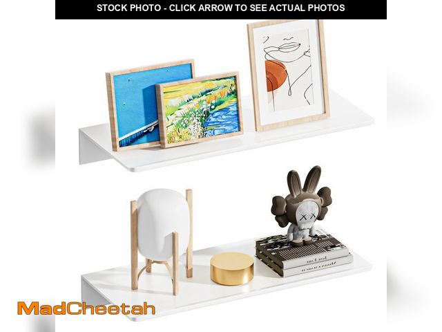 Lot 74-12712854 - HNVNER Metal Floating Shelf 2-Piece Set - Rust-Resistant Aluminum Wall Shelves - No Drill Wall Mount...