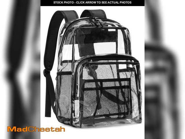 Lot 74-11549930 - Flowston Clear Backpack Heavy Duty, 17 Inch Large TPU Clear Bookbag for Boys Girls Adult, See Throug...