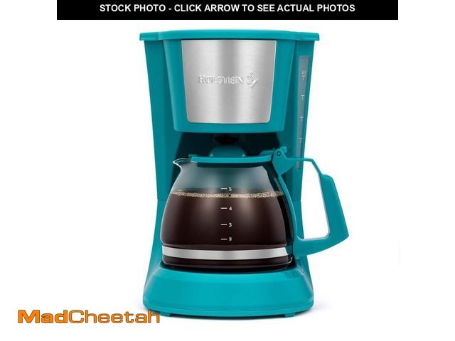 Lot 74-12557974 - HOLSTEIN HOUSEWARES Everyday 5-Cup Teal Coffee Maker - USED