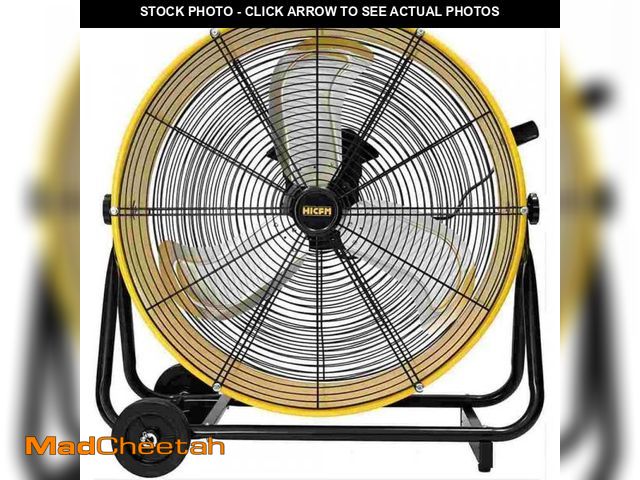 Lot 74-12054474 - Deeshe 24 in. Enclosed Motor Drum Fan Yellow with TEAO Sealed9200 CFM 2-Speeds High Velocity, 180-De...