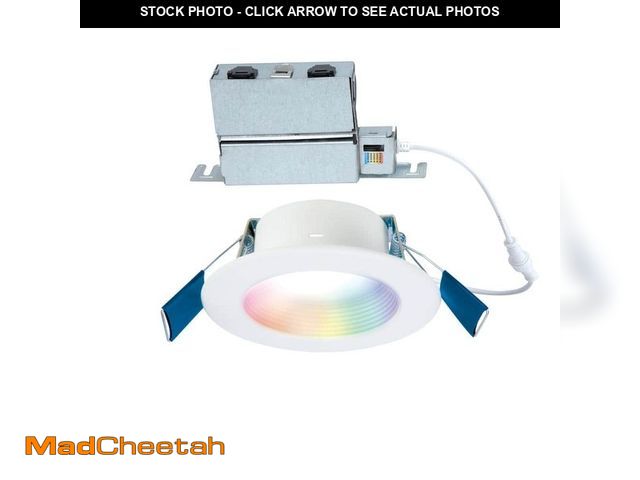 Lot 74-13798535 - HALO RL 4 in. Color and Tunable White Regresed Canless Smart Wi-Fi LED Recessed Downlight with WiZ P...