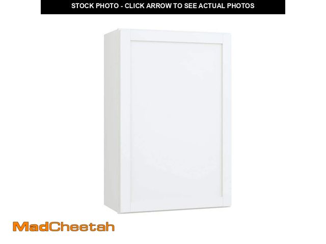 Lot 74-12851554 - Hampton Bay Courtland 24 in. W x 12 in. D x 36 in. H Assembled Shaker Wall Kitchen Cabinet in Polar ...