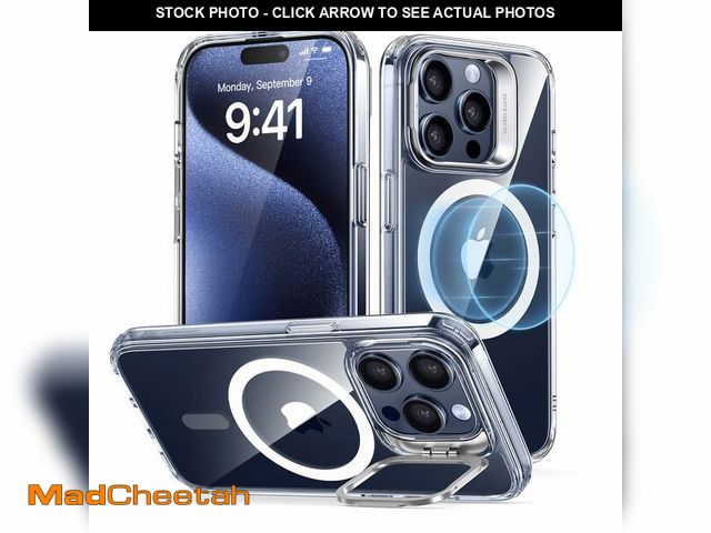 Lot 74-12711592 - ESR for iPhone 15 Pro Case, Compatible with MagSafe, Military-Grade Protective Clear Case for iPhone...