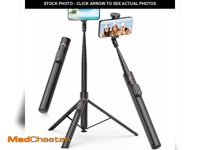 Lot 74-13630943 - TONEOF 66" Automatic Tripod,Auto-Open Phone Tripod Stand with Magnetic Rechargable Remote,Selfie Sti...