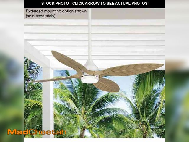 Lot 74-13270097 - Hampton Bay Melba 54 in. Indoor/Outdoor Matte White Ceiling Fan with Remote and White Color Changing...