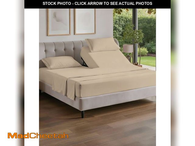 Lot 74-14208649 - Flex Top Split Head King 4 Piece Sheet Set - Ultra-Soft, Breathable &amp; Cooling Bed Sheets Set - H...