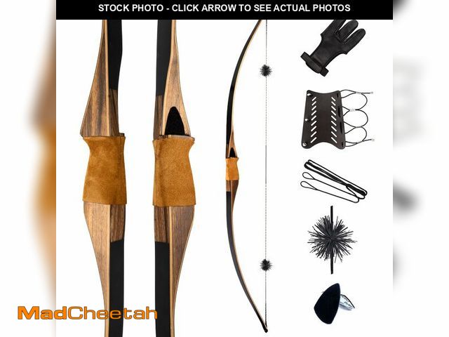 Lot 74-13673603 - Deerseeker Outdoor Archery 64" Traditional Bow Set Hunting Longbow Reflex Deflex One-Piece Long Bow ...