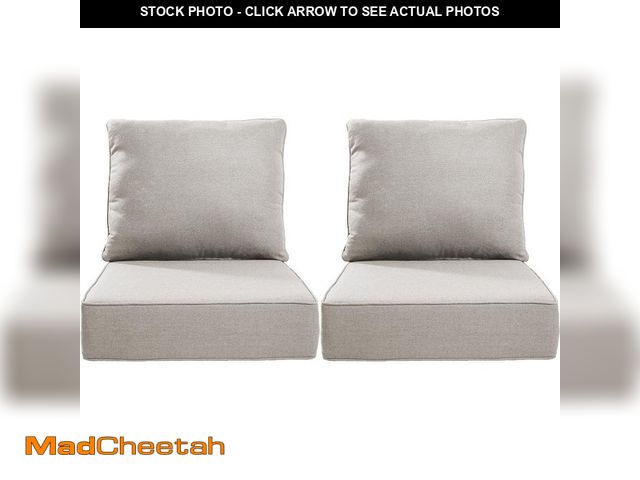 Lot 74-12591219 - opohoro 24 in. x 24 in. x 6" 6-Piece Deep Seating Water and Fade Resistant Outdoor Lounge Chair Repl...