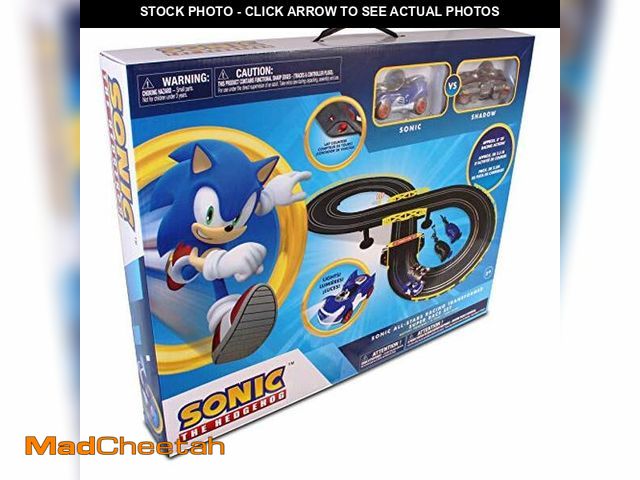 Lot 74-12829112 - NKOK Sonic &amp; Shadow RC Slot Car Set Race Set Vehicle, Counts How Many Laps the Car has Made, Gre...