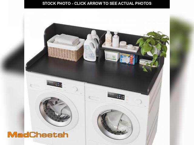 Lot 74-12518339 - DTK Washer Dryer Wood Countertop with Shelf, Laundry Topper with Non-Slip Mat,27.55" Depth x 54" Wid...