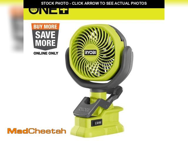 Lot 74-14223452 - RYOBI ONE+ 18V Cordless 4 in. Clamp Fan (Tool Only) - UNUSED