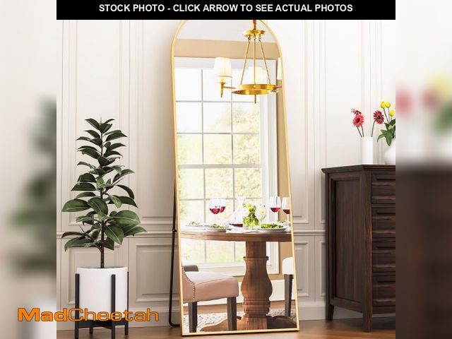 Lot 74-12419823 - Antok Arched Full Length Floor Mirror 64"x21" Full Body Mirror with Stand, for Bedroom, Living Room,...