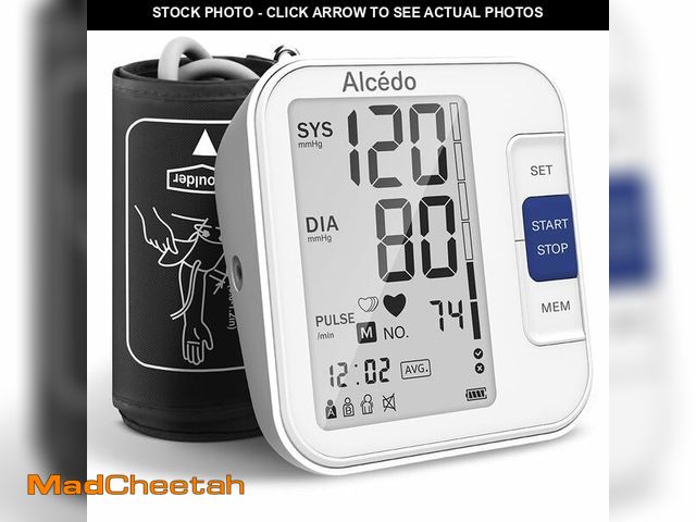 Lot 74-14423154 - Alcedo Blood Pressure Monitor for Home Use, Upper Arm Cuff BP Machine - USED