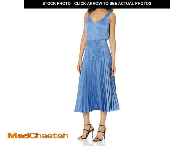 Lot 74-13154083 - Vince Womens V-Neck Pleated Slip Dress,Hydrangea,Large - UNUSED