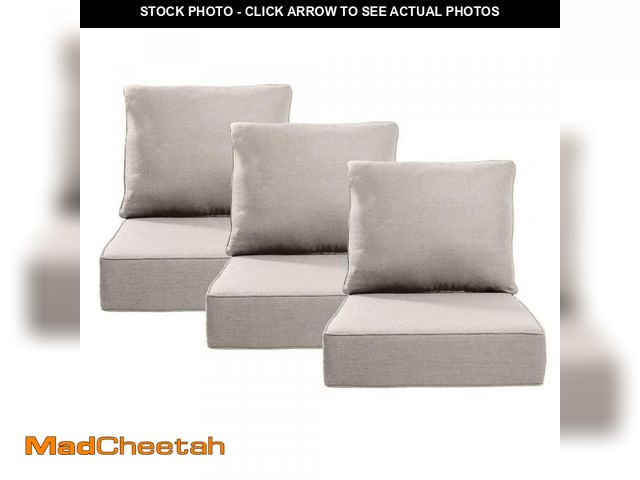 Lot 74-12173133 - Pocassy 24 in. x 24 in. x 6 in. 6-Piece CushionGuard Outdoor Thicken Sofa Deep Seat Replacement Cush...