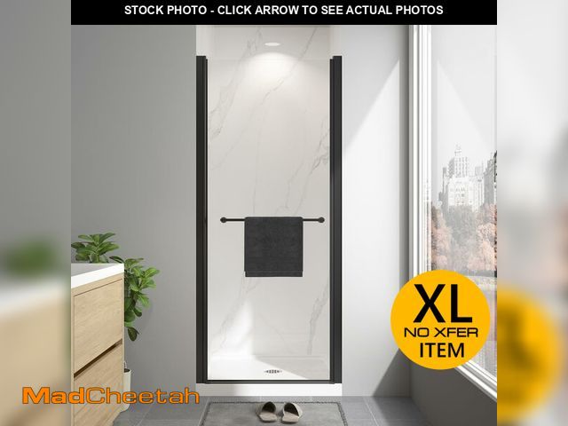 Lot 74-13011763 - EASYWORC Frameless Pivot Shower Door 30"-32" W x 72" H, Swing Shower Glass Doors with Nano Explosion...