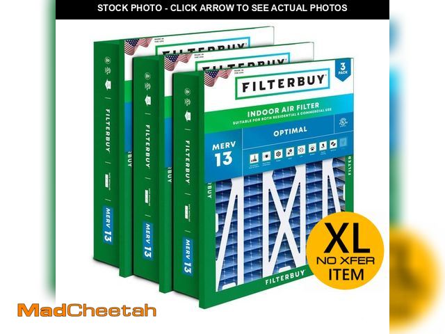 Lot 74-14226939 - Filterbuy 24 in. x 24 in. x 5 in. MERV 13 (FPR 10) Health Defense Pleated HVAC Furnace Air Filters f...