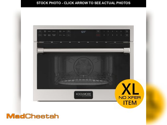 Lot 74-12671415 - (FRONT GLASS IS SHATTERED) Koolmore 24 in. 1.6 cu. ft. Wall Oven and Microwave Combo Speed Oven Conv...