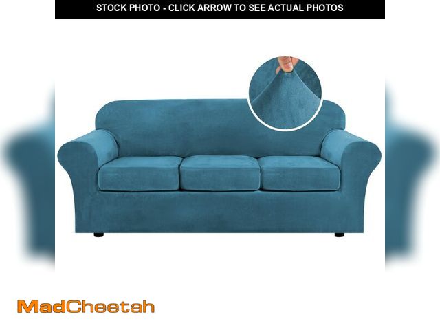 Lot 74-13543674 - H.VERSAILTEX Modern Velvet Plush 4 Piece High Stretch Sofa Slipcover Sofa Cover Furniture Protector ...